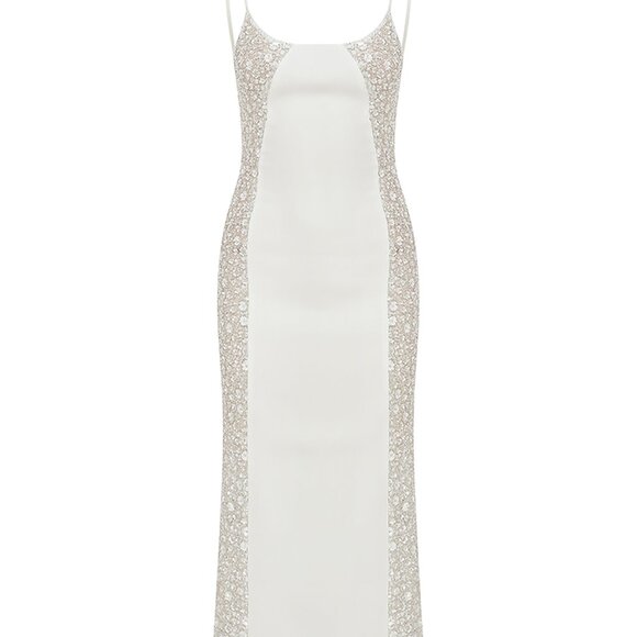 The Violet - White Silk and Sequin Evening/ Wedding Gown - Picture 4 of 6